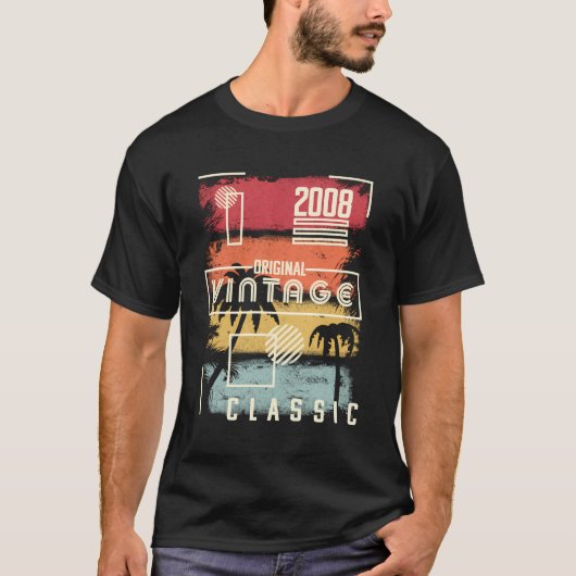 2008 Shirt Verjaardagscadeau Retro Palm Tree B (Voorkant)