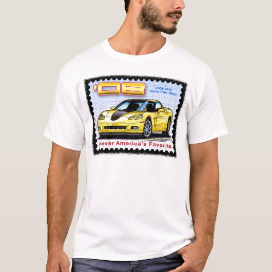 2008 ZHZ Hertz Fun Club Rental Edition Corvette T-shirt (Voorkant)