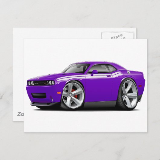 2009-11 Challenger RT Paars-White auto Briefkaart (Voorkant / Achterkant)