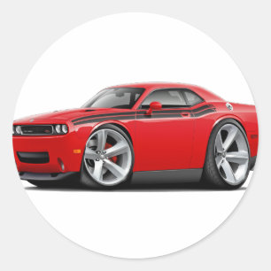 2009-11 Challenger RT Red-Black auto Ronde Sticker