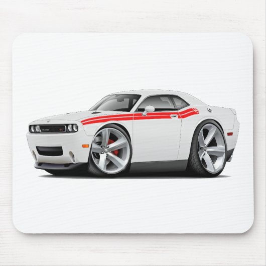 2009-11 Challenger RT White-Red Car Muismat (Voorkant)