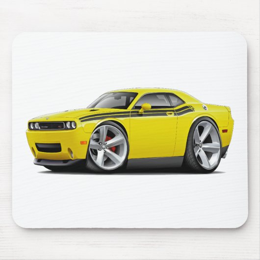 2009-11 Challenger RT Yellow-Black Car Muismat (Voorkant)