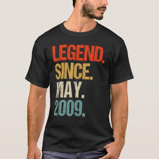 2009 14e verjaardag retro 14 jaar oud t-shirt (Voorkant)