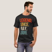 2009 14e verjaardag retro 14 jaar oud t-shirt (Voorkant volledig)