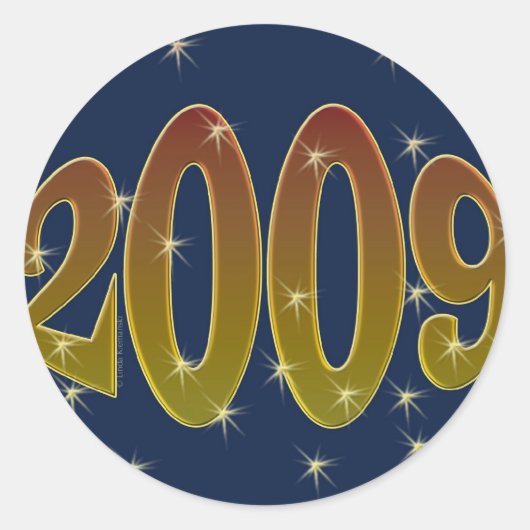 2009 Bloat gecentreerd Ronde Sticker (Voorkant)