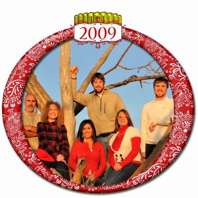 2009 Familiefoto Kerst Ornament Fotobeeldje Ornament (Voorkant)