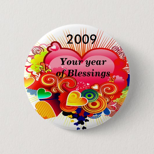 2009 Jaar van Blessings_Button_by Elenne Boothe Ronde Button 5,7 Cm (Voorkant)