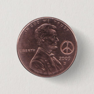 2009 Lincoln Cent PEACE Hippie Birth Year Button