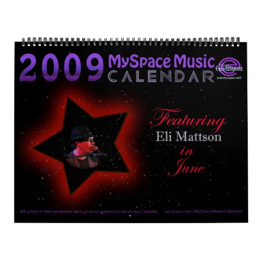 2009 MYSPACE MUZIEK CALENDAR MET ELI MATTSON! KALENDER (Hoes)
