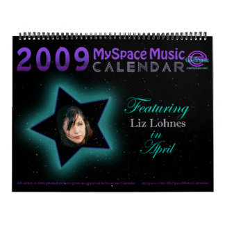 2009 MYSPACE MUZIEK CALENDAR MET LIZ LOHNES KALENDER