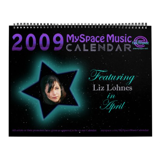 2009 MYSPACE MUZIEK CALENDAR MET LIZ LOHNES KALENDER (Hoes)