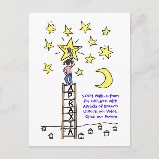 2009 Wandeling voor kinderen met Apraxia of Speech Briefkaart (Voorkant)