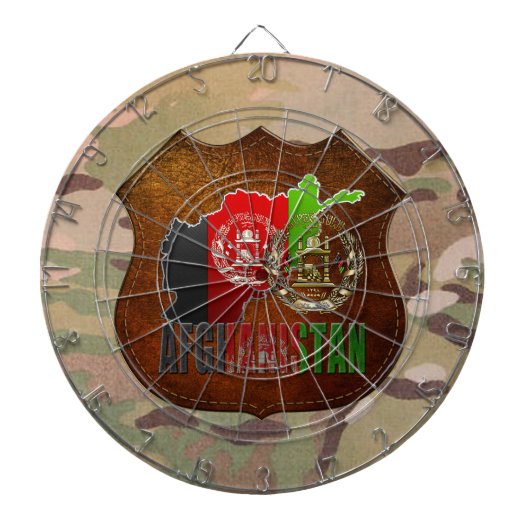 [200] Afghanistan: COA, vlag & kaart Dartbord (Voorkant)