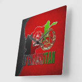 [200] Afghanistan: COA, vlag & kaart Vierkante Klok (Hoek)