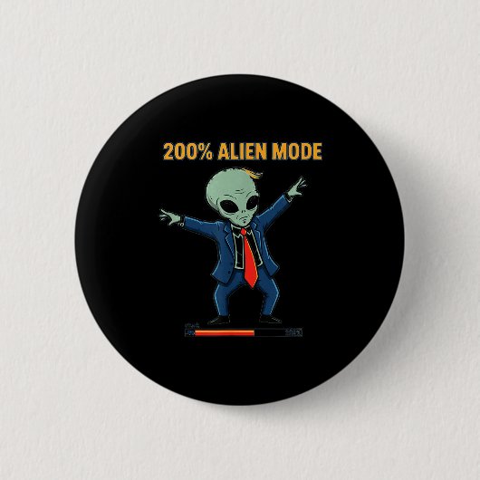 200% alien modus _ grappige sci-fi meme ronde button 5,7 cm (Voorkant)