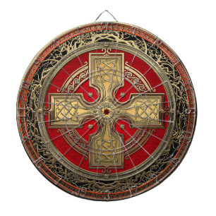 [200] Ancient Celtic Sacred Gold Knot Cross Dartbord
