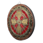 [200] Ancient Celtic Sacred Gold Knot Cross Dartbord (Voorkant Rechts)