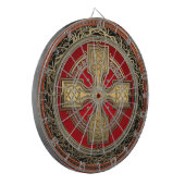 [200] Ancient Celtic Sacred Gold Knot Cross Dartbord (Voorkant Links)