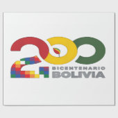 200 años bicentenario de Bolivia Cadeaupapier (Vlak)