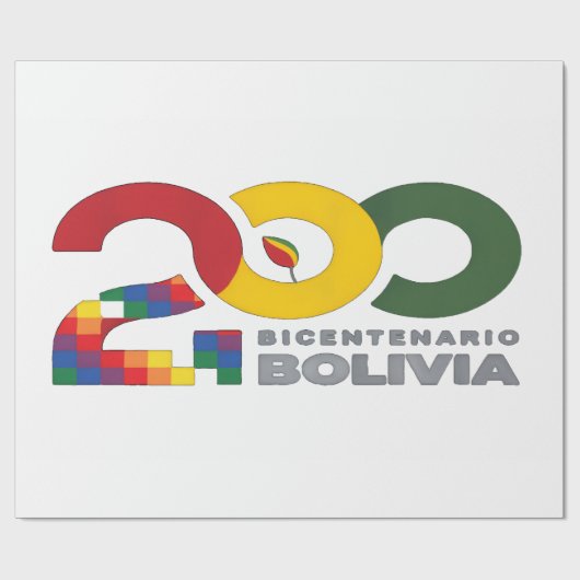 200 años bicentenario de Bolivia Cadeaupapier (Vlak)