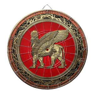 [200] Assyrische Winged Lion - Gold Lamassu Dartbord