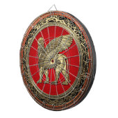 [200] Assyrische Winged Lion - Gold Lamassu Dartbord (Voorkant Rechts)