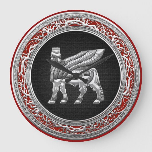 [200] Babylonische scharnieren [zilver] [3D] Grote Klok (Voorkant)