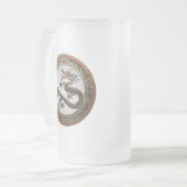 [200] Black and Gold Sacred Eastern Dragon Matglas Bierpul (Voorkant links)