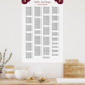 200 Bourgogne en goudfloral weddenschappen Poster (Keuken)