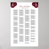 200 Bourgogne en goudfloral weddenschappen Poster (Voorkant)