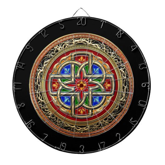 [200] Celtic Cross [Gold+Enamel] Dartbord (Voorkant)