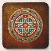 [200] Celtic Cross [Gold+Enamel] Drankjes Onderzetter (Voorkant)