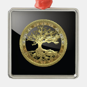 [200] Celtische boom of Life [Gold] Metalen Ornament