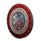 [200] Celtische schatten - Drie honden op zilver Dartbord (Voorkant Rechts)