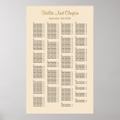 200 Champagne Wedding Seating Chart Poster (Voorkant)