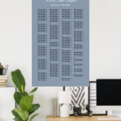 200 Champagne Wedding Seating Chart Poster (Thuiskantoor)