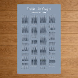 200 Champagne Wedding Seating Chart Poster