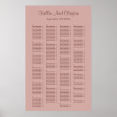 200 Cinnamon Roos Simple Wedding Seating Chart Poster (Voorkant)