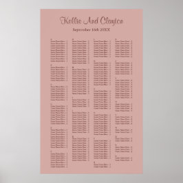 200 Cinnamon Roos Simple Wedding Seating Chart Poster