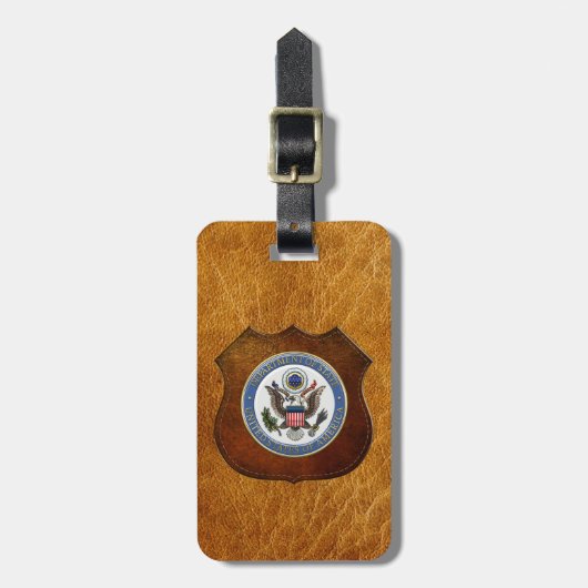 [200] Embleem van het Amerikaanse ministerie van B Bagagelabel (Voorkant verticaal)