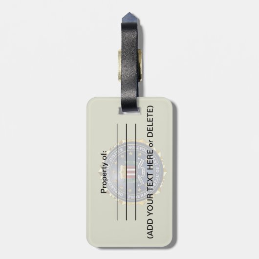 [200] FBI Special Edition Bagagelabel (Achterkant verticaal)