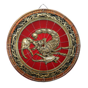 [200] Gangd gouden Scorpion op rood Dartbord