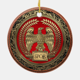[200] Gold Roman Imperial Eagle Keramisch Ornament