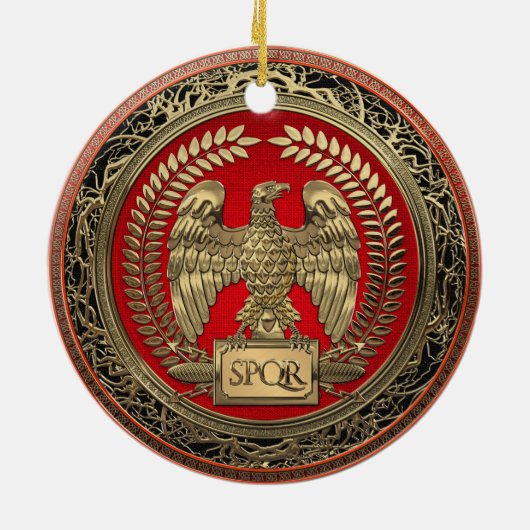[200] Gold Roman Imperial Eagle Keramisch Ornament (Achterkant)