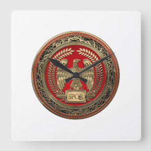 [200] Gold Roman Imperial Eagle Vierkante Klok