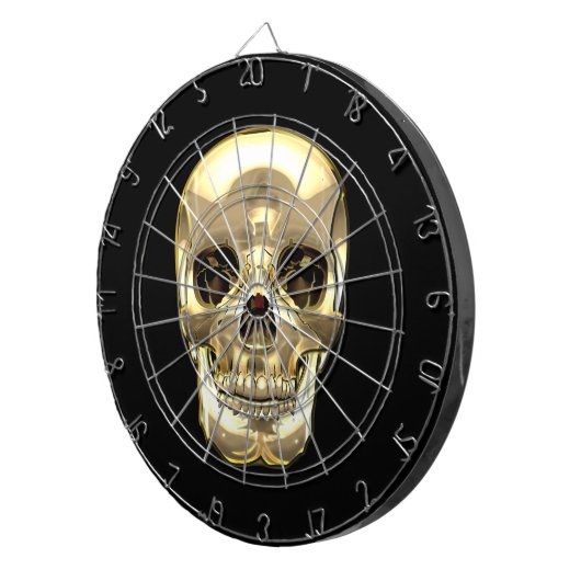 [200] Gouden menselijke schedel Dartbord (Voorkant Rechts)