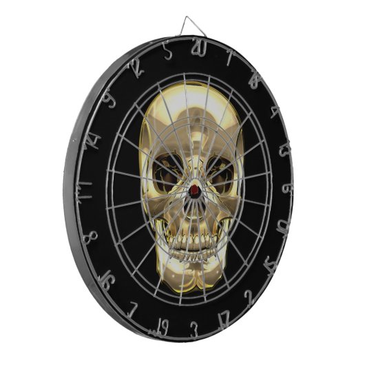 [200] Gouden menselijke schedel Dartbord (Voorkant Links)
