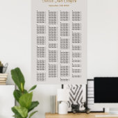 200 Gray Simple Wedding Seating Chart Poster (Thuiskantoor)