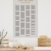 200 Gray Simple Wedding Seating Chart Poster (Keuken)