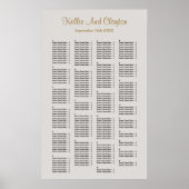 200 Gray Simple Wedding Seating Chart Poster (Voorkant)
